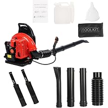 63CC Backpack Leaf Blower, 2-Stroke 665CFM Gas Leaf Blower for Lawn Care, Snow Blower Leaf Volume 1.7L Fuel Tank Blower for Road Cleaning Red