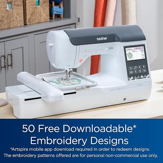Brother SE2000 Computerized Sewing and Embroidery Machine with WLAN and 4x7 Magnetic Embroidery Hoop Frame