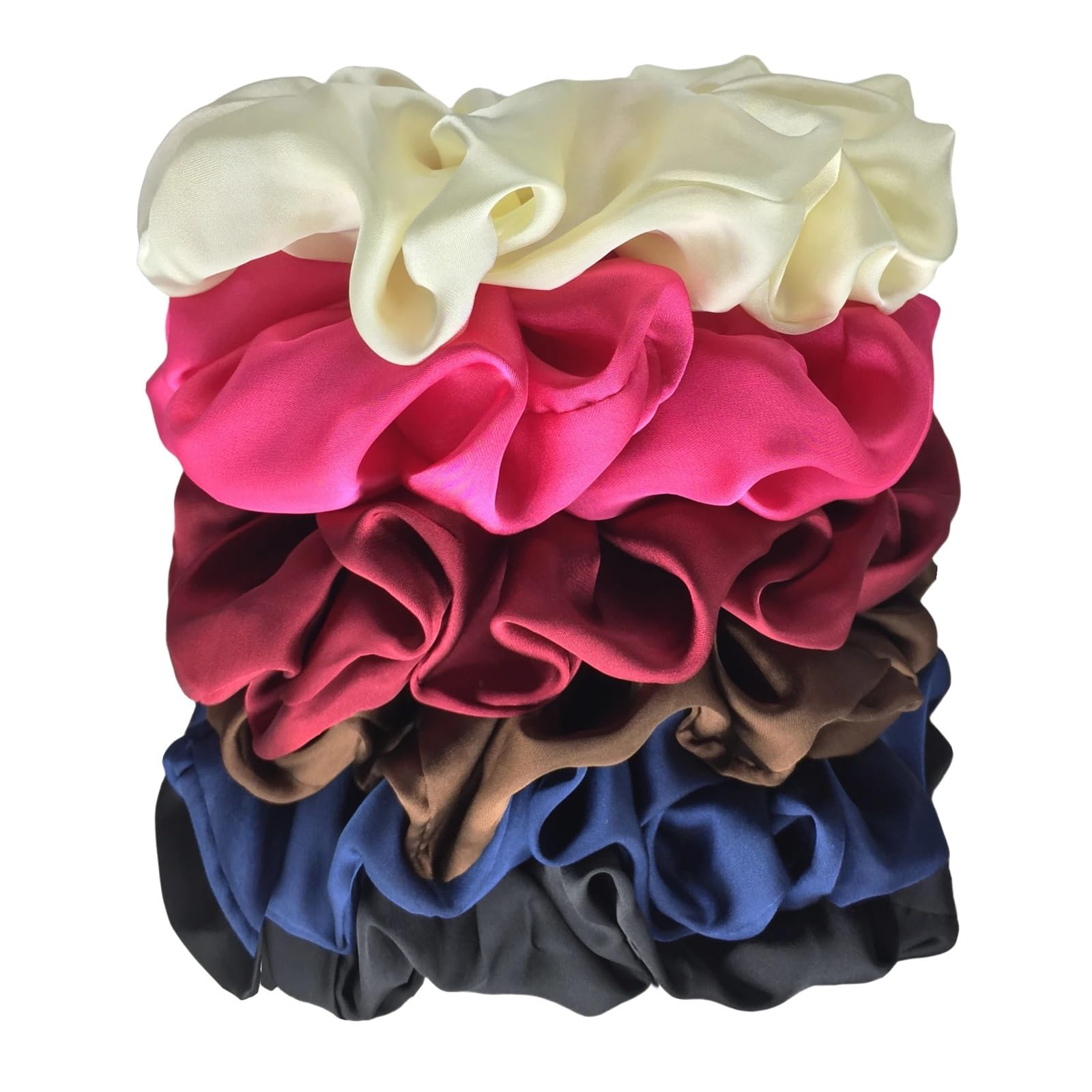 Elastici for capelli oversize da donna, elastici in raso for capelli, fermacoda, copricapo Chouchou Cheveux Femme Plus Big(Color1)