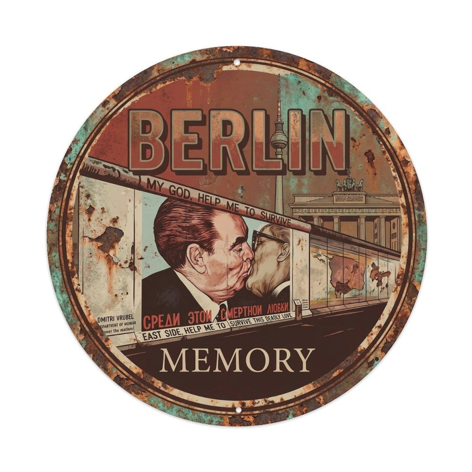 Vintage Travel Berlin Germany History Metal Tin Sign
