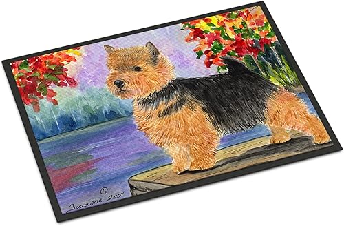 Miniatura 1 de Caroline's Treasures SS8054JMAT Norwich Terrier - Tapete para puerta delantera, 24 x 36 pulgadas, para interiores y exteriores, para entrada,