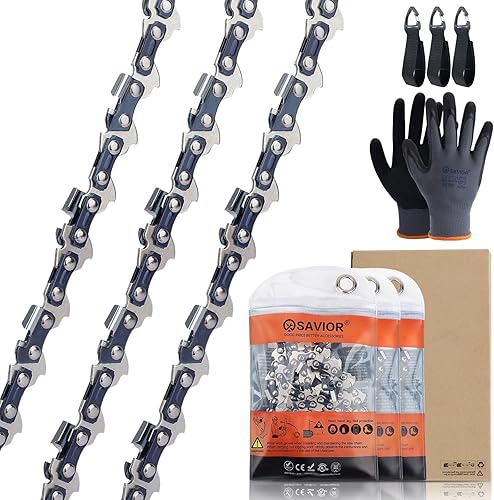 Savior Cadena de motosierra S45 de 12 pulgadas, paso LP de 38 pulgadas, calibre 050 pulgadas, 45 eslabones de transmisión, hoja de cadena para