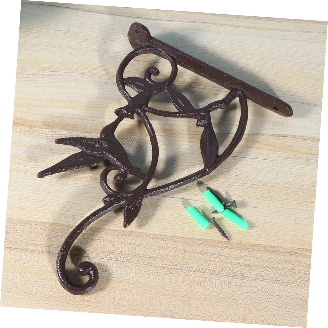 POPETPOP 2pcs Iron Wrought Hanging Basket Bracket European Style Planter Hook Rack for Wall Decor Lightweight and Elegant