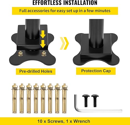 Miniatura 6 de VEVOR Kit de barandilla para escaleras al aire libre, pasamanos de 3 pies de 1 a 3 escalones, barandilla de aluminio negro de ángulo ajustable para