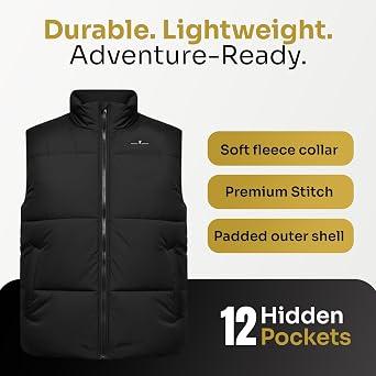 Smart Travel Vest for Men & Women with 12 Hidden Pockets | Avoid Carry-on Fees | Holds 4 Days of Clothes