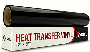 Heat Transfer Vinyl On HTV - Free Decal Black, 12" x 5ft