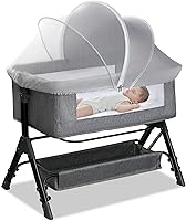 Vista 9 de Pack N Play - Cubierta para tienda de campaña y toldo para moisés, mosquitera transpirable medio opaca con cremallera de 2 vías para cuna, cuna