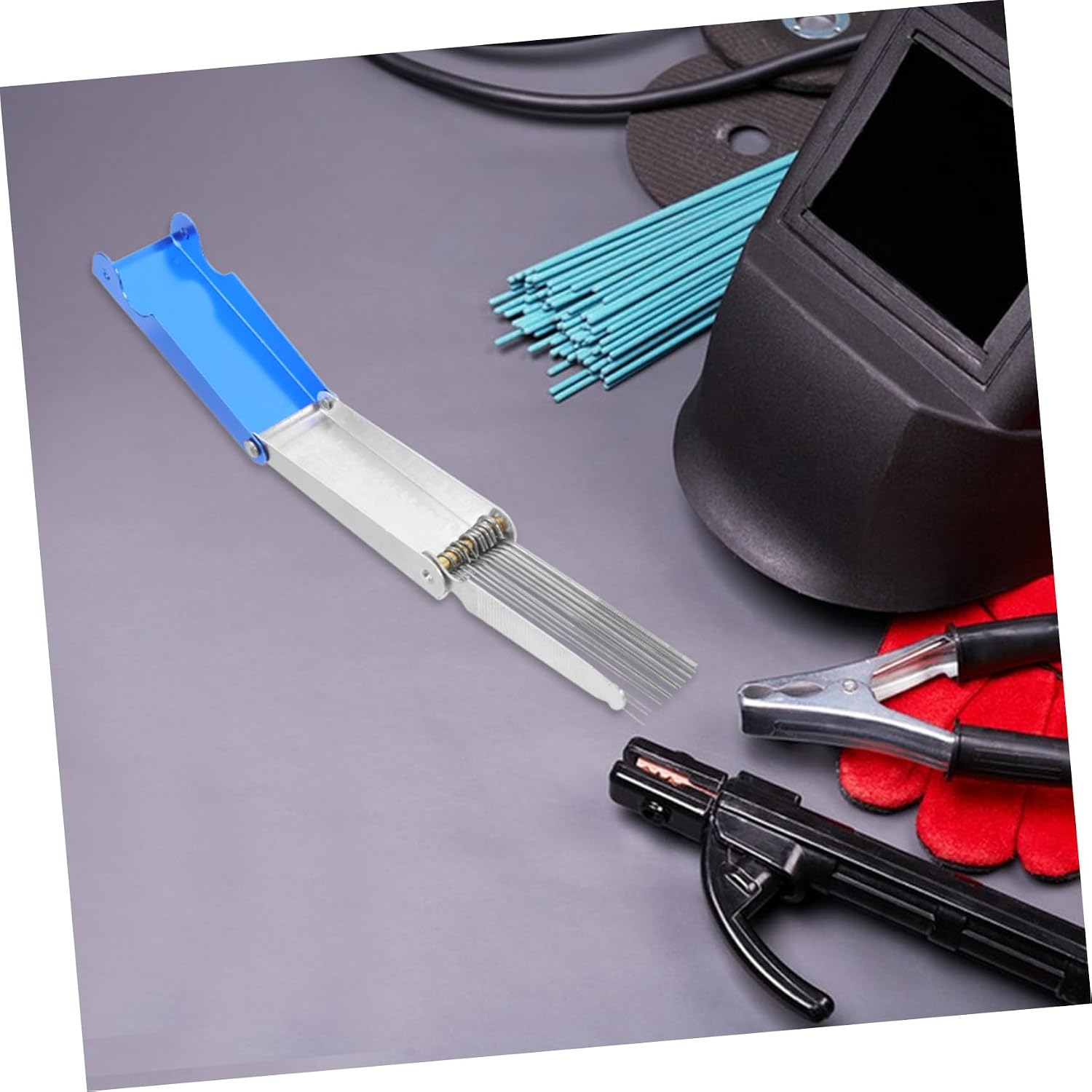Cabilock 13pcs Welder Essential Stainless Steel Cleaning Needles Welding Tip Cleaner Set Aluminum Case Easier Maintenance