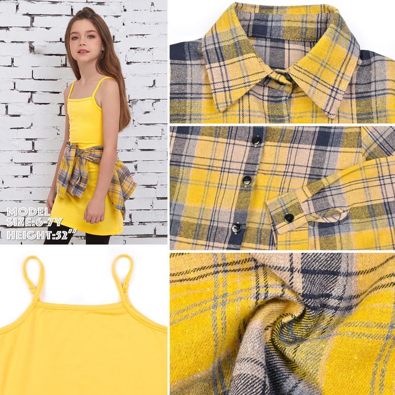 Mirawise Girls Fall Outfits Red Long Sleeve Plaid Dress Shirts Dress 2 Piece Outfits Christmas Clothes - Image 6