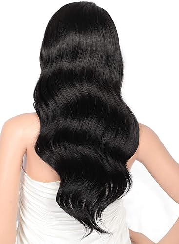 Miniatura 7 de Kalyss Pelucas de encaje frontal de 24 pulgadas para mujer, cuerpo largo, ondulado, rizado, resistente al calor, hecho en Japón, mezcla de cabello