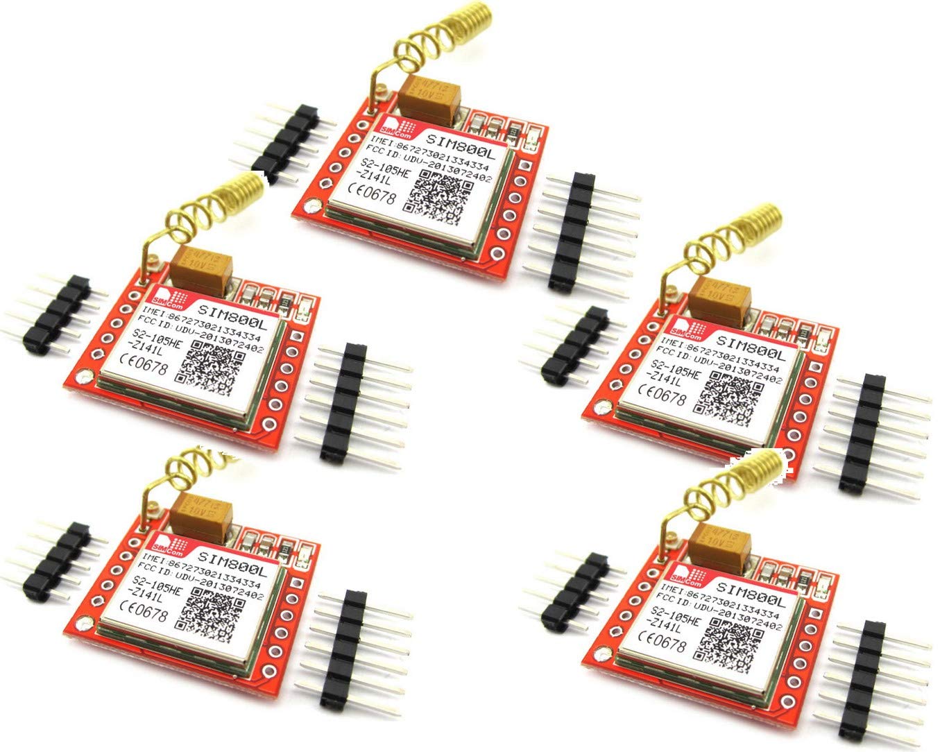 5pcs SIM800L GPRS GSM Module PCB Antenna SIM Board Quad band