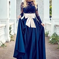 Vista 112 de obmwang Cinturón de satén de boda para ocasiones especiales, faja nupcial de 4 pulgadas de ancho, doble cara