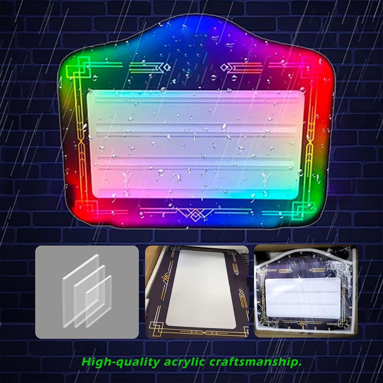 Presentador de Botellas para Club Nocturno, presentador LED Luminoso de Mano, Caja de luz con Letras Intercambiables, Incluye números + 2 Juegos de Letras A ~ Z, para Bar,Club