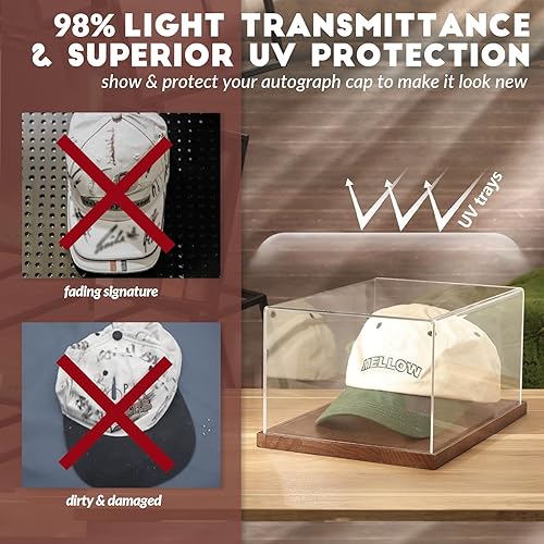 Miniatura 51 de JupDec Estuche de exhibición de pelotas de golf de acrílico transparente con base de madera y camiseta, caja de almacenamiento transparente