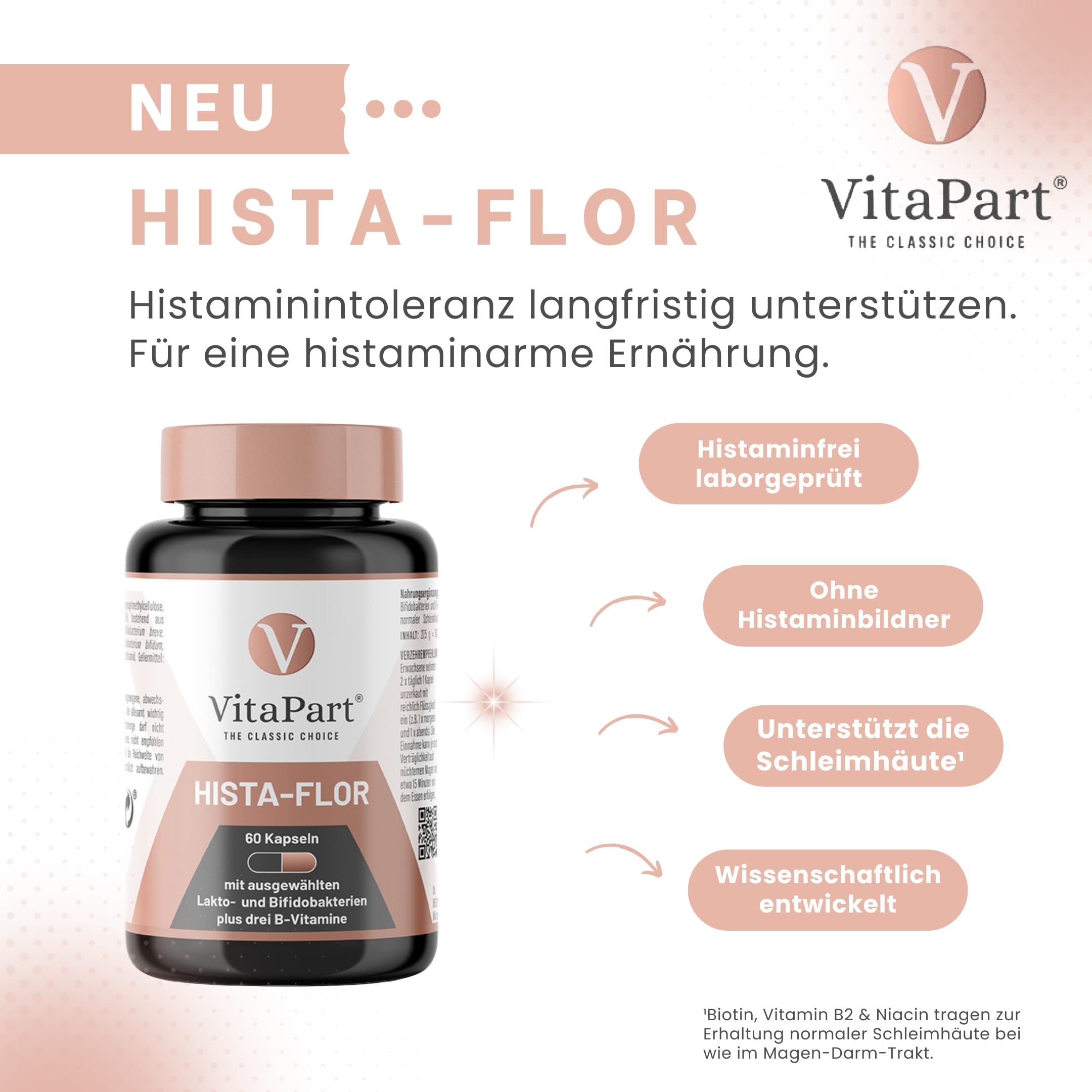Hista-Now + Hista-Flor Kapseln 2er-Vorteilspack - bei Histaminintoleranz und histaminarmer Ernährung, laborgeprüft histaminfrei, vegan, 2 Dosen mit 105 Kapseln, ideale Kombination für HIT