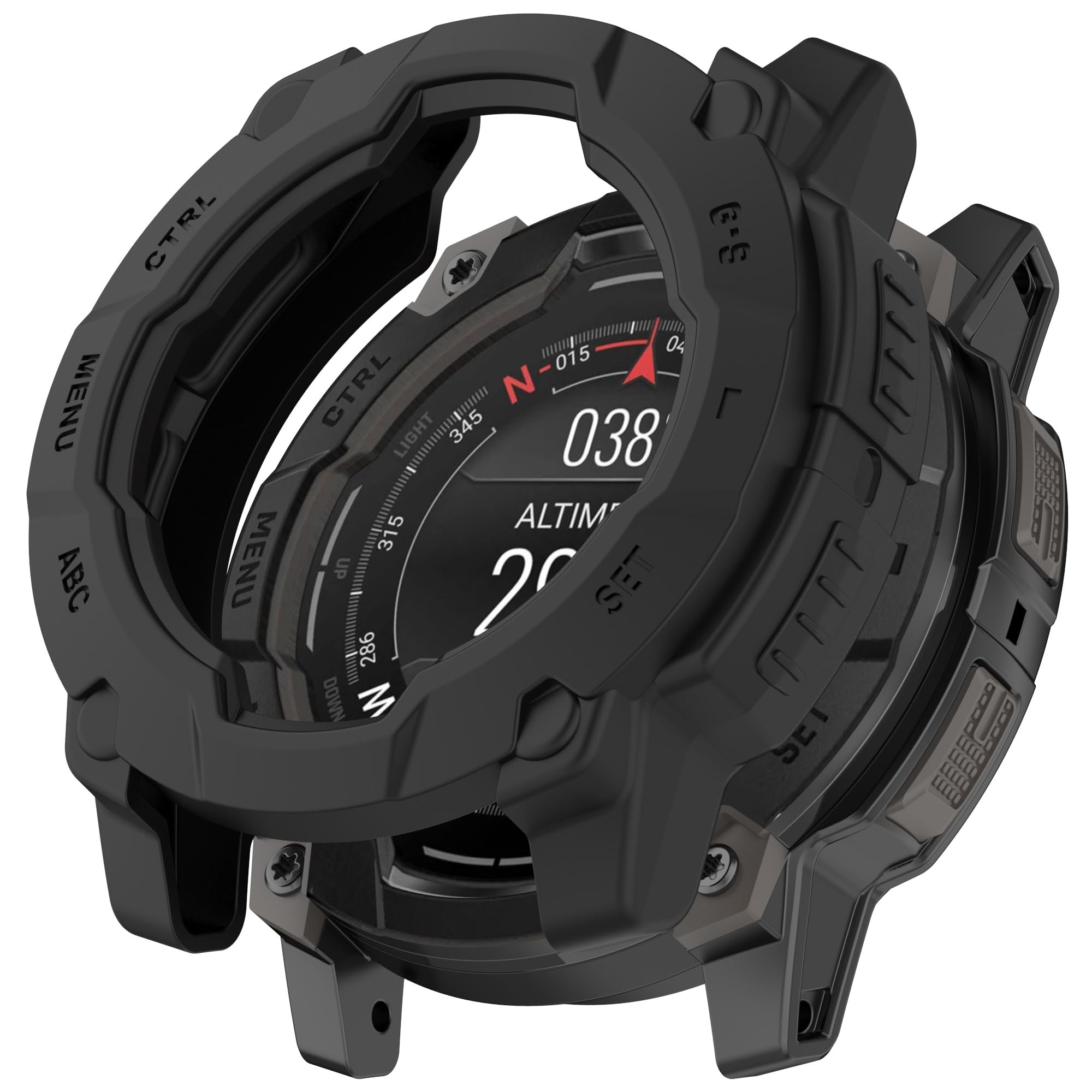 Custodia TPU Rinforzata Per Garmin Instinct 3 (45mm/50mm) &ndash; Antigraffio E Anti-impronta
