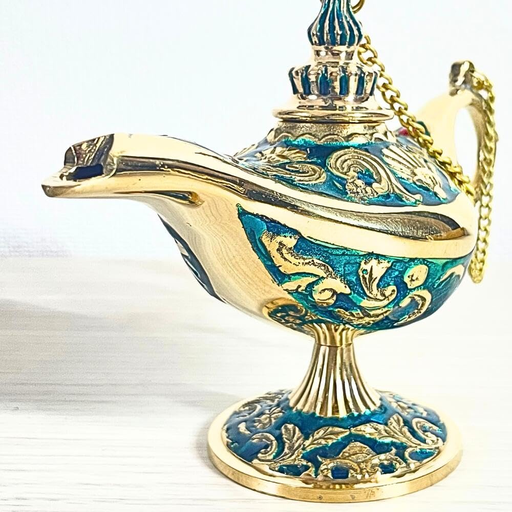 海外直輸入オイルランプ アラジン アンティーク装飾品 Amazon.co.jp: 魔法のランプ 真鍮製 オイルランプ ブルー