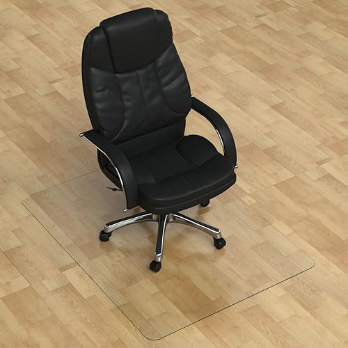 Paquete de 2 tapetes más gruesos para sillas y pisos de madera dura, transparentes, no se pueden usar en pisos alfombrados, 18 de pulgada de grosor,