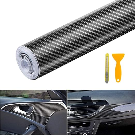 VViViD+ Pellicola Adesiva In Vinile Effetto Carbonio - Autoadesiva Con Tecnologia Air-Release