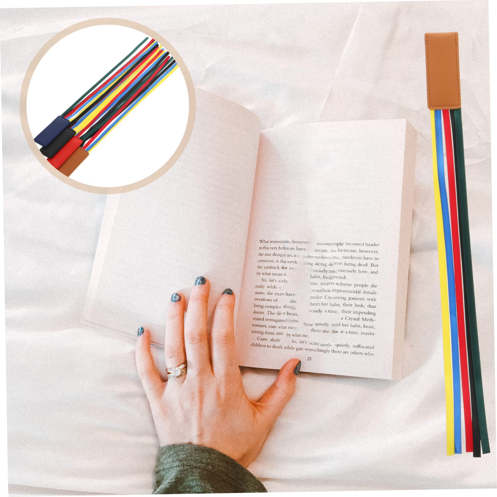 VILLCASE 20 Pz Segnalibro a nastro in pelle ribbon segnalibri personalizzati di pagina del libro marcatori a nastro arredamento adornare scheda lettura del segnalibro del nastro 皮革，丝带