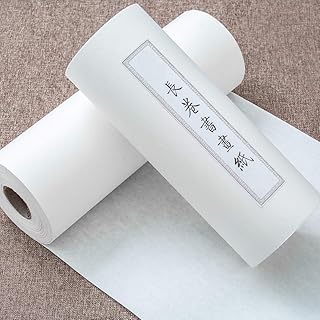 KYMY Chinese/Japanese Calligraphy Paper Roll,Sumi Paper/Xuan Paper/Rice Paper for Writing and Painting,Chinese Long Scroll Brush Ink Roll Xuan Paper-50cmX25 m,Sheng (Raw) Xuan