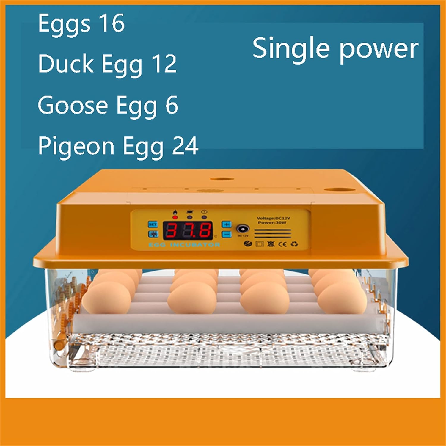 Egg Incubator Digital Poultry Hatcher with Automatic Egg Turning, Temperature Chicken Duck Bird Breeding (9 Pcs Single Supply) (16 Pcs Single Supply)
