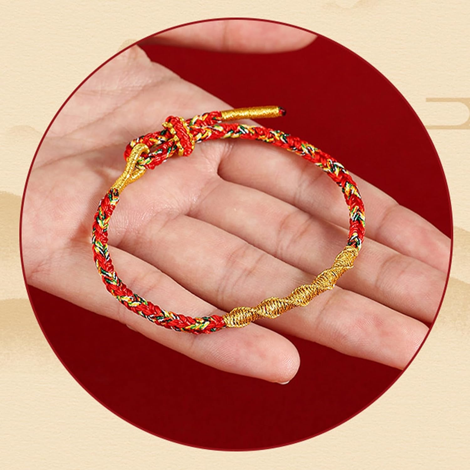 HETICA Red String Bracelet Adjustable Gold Red Handmade Braided Rope Bracelet Prayer Blessing Good Luck Bracelet Jewelry Gifts for Men and Women - Image 6