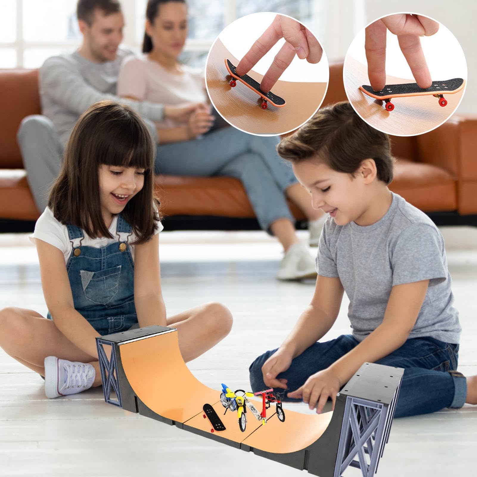 Kit de mini skateboard - Doigts créatifs DIY - Kit avec rampes et outils
