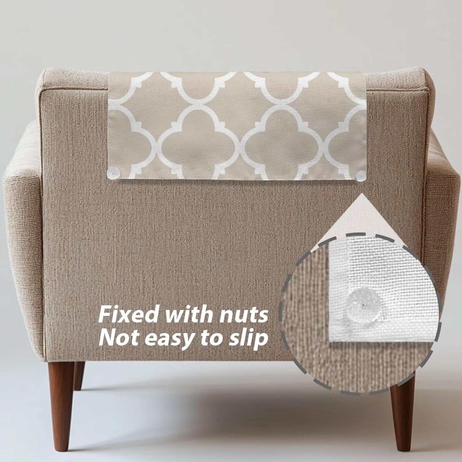 Recliner Headrest Protector Gray Headrest Covers for Recliners Non Slip Sofa Head Protector Furniture Protector for Recliner Sofa Slipcovers 3 Pcs