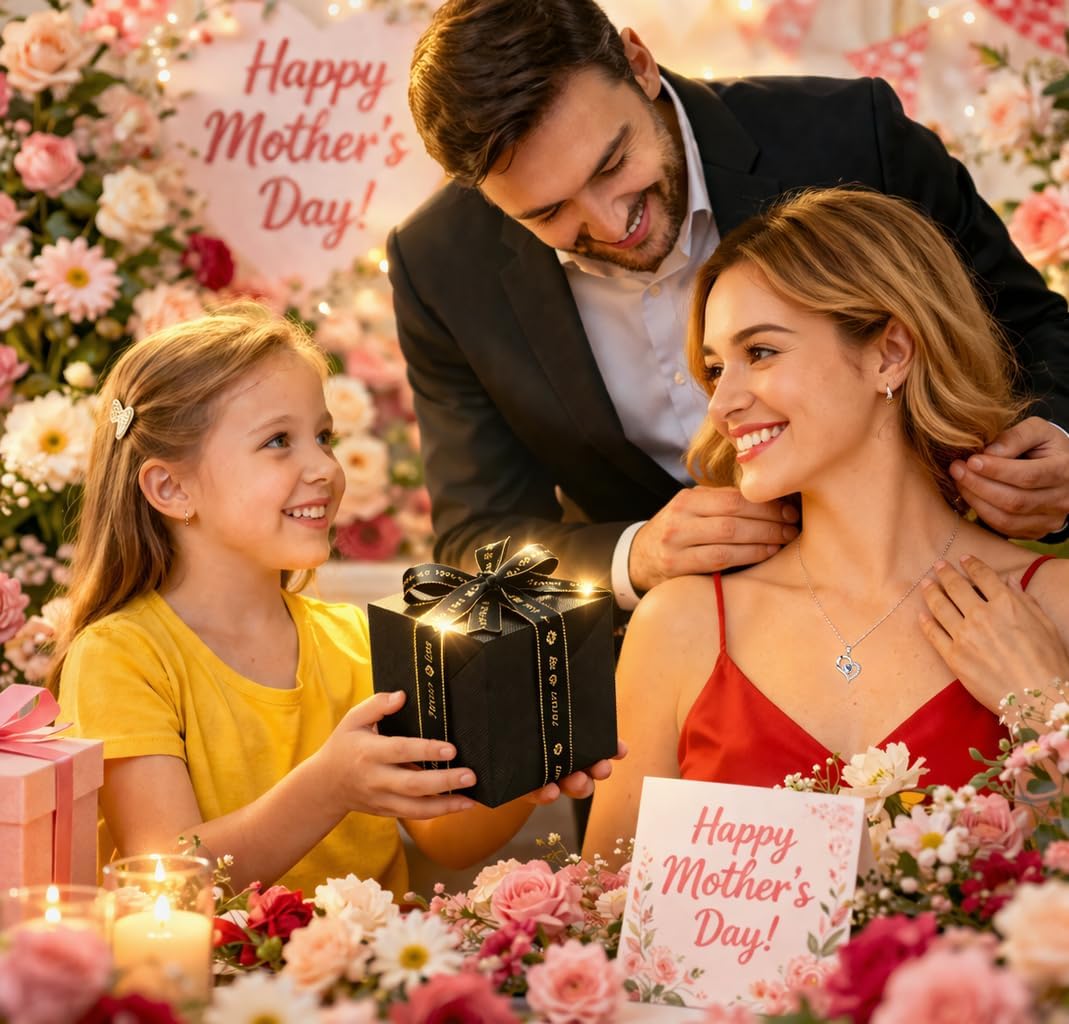 Forever Love Preserved Real Rose with Heart Necklace, Mothers Day Gifts for Mom, Wife, Anniversary Birthday Gifts for Women – Projects “I Love You” in 100 Languages