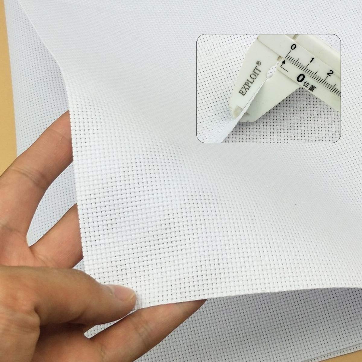 Tela Aida Per Punto Croce 14 Count, 59x39 Cm, Tessuto In Puro Cotone, Morbido E Resistente, Per Ricamo A Mano E A Macchina, Ideale Per Fai Da Te - 5
