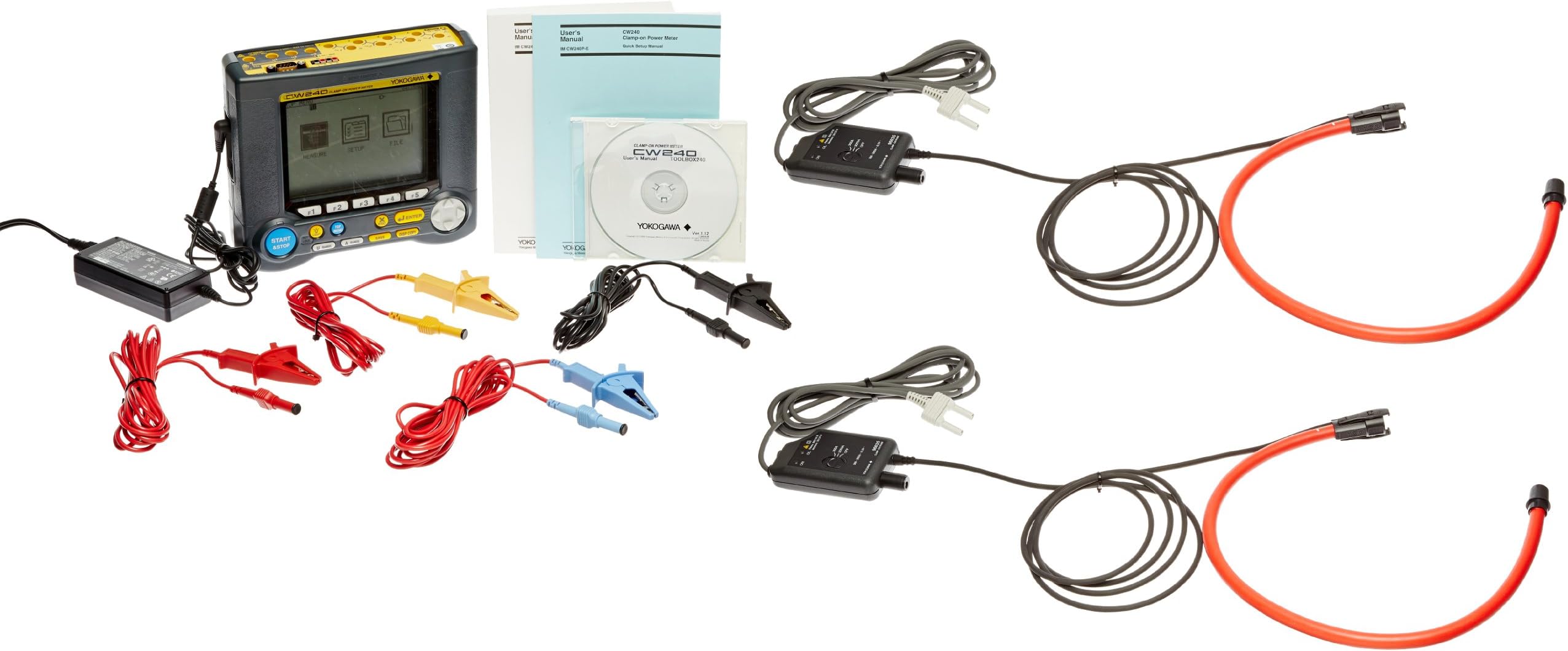 CW240 Clamp-on Power Quality Meter with Power Cord UL/CSA Standard and Two Flexible Type Clamp-on Probes for 3000A