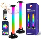 VCOM RGB Light Bar,27.5cm Music Sync RGB IC LED Lights Bars,Color Changing TV Backlight App & Remote Control, USB Powered Ambient Lighting for TV, PC Room Monitor Backlight Gaming Accessories
