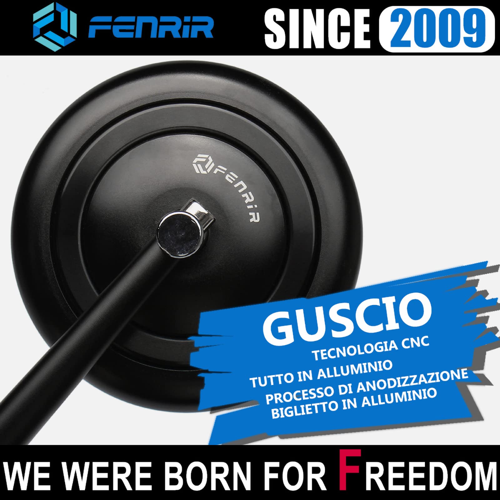 FENRIR Omologati Nero CNC Specchietti Moto Specchietto Retrovisore Specchi Retrovisori per Retrò Scrambler Monster Z900RS Z650RS V7 XSR700 XSR900 CB300R CB650R CB1000R REBEL RNINET R12NINET R12 SV650