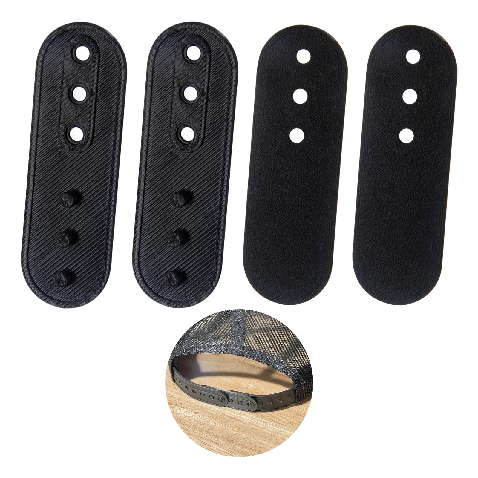 4 Pack Hat Snapback Extender, Adjustable Half-Size Fit for Fitted Caps and Baseball Hats Add Size and Comfort