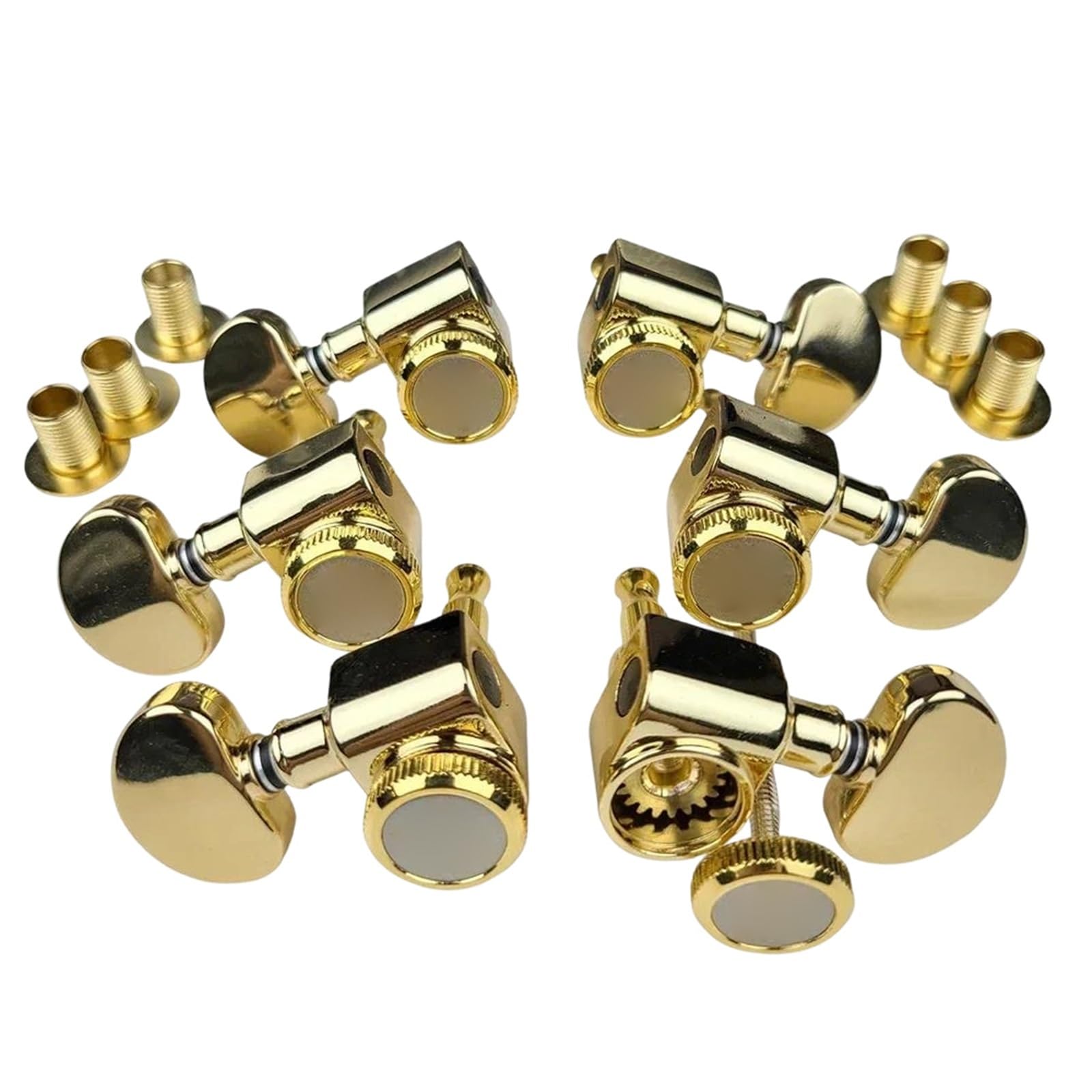 Clavijas De Guitarra Eléctrica Con Bloqueo 3R3L Afinadores Clavijas Afinación Cuerdas Doradas