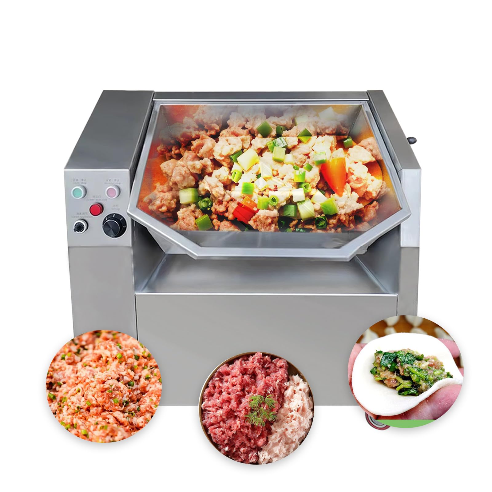 KOALALKO Commercial 50L Tank Dough Mixer Blender with Adjustable Speed and Multiple Stirring Rods Ideal for Meat Noodles and Dry Powder,Bidierctional Rotation Rod,Capacity 55Lb/H