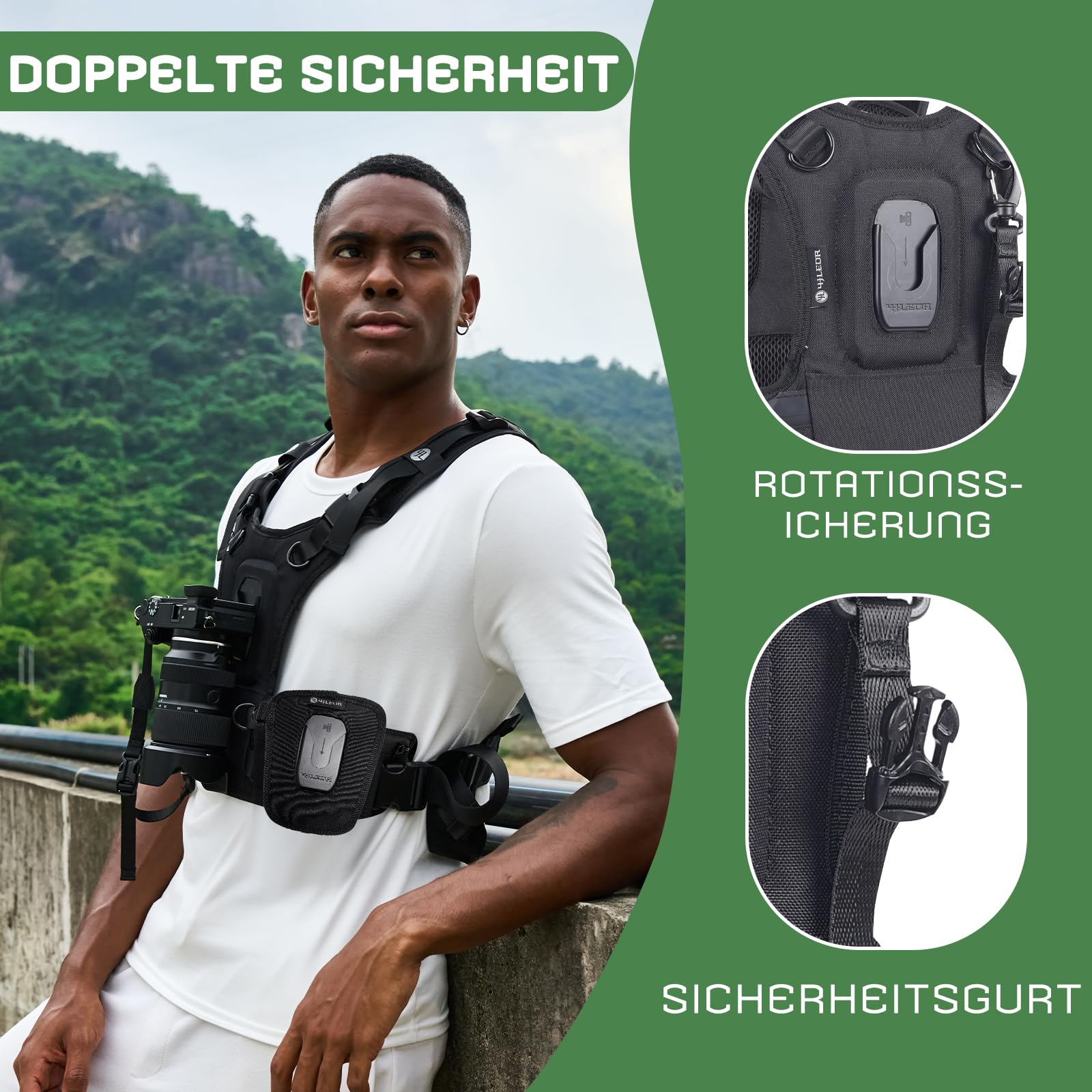 Kamera Tragegurt J2,Kameragurt für 2 Kameras,Kamera Schultergurt