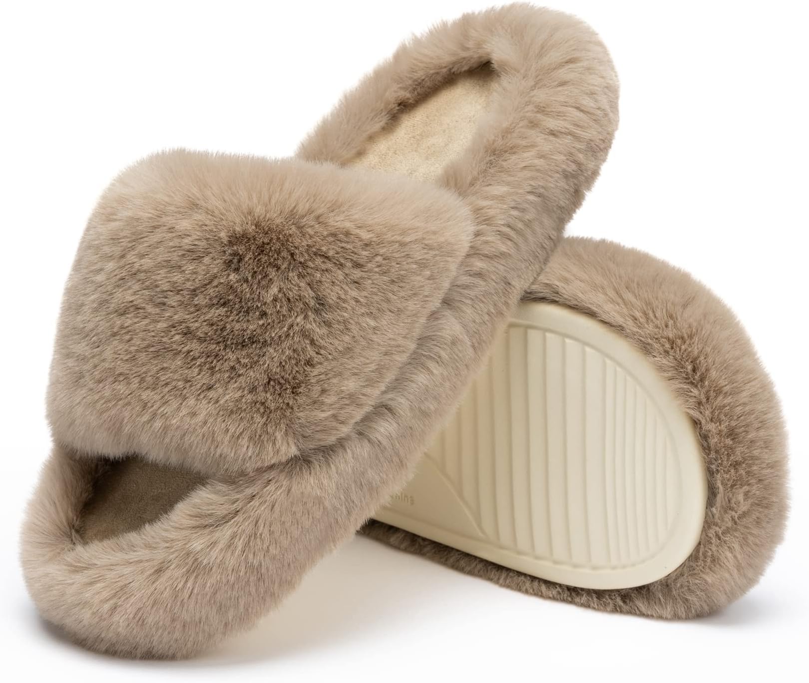 Chantomoo Women's Slippers Memory Foam House Bedroom Slippers for Women Fuzzy Plush Comfy Faux Fur Lined Slide Shoes Anti-Skid Sole Trendy Gift Slippers