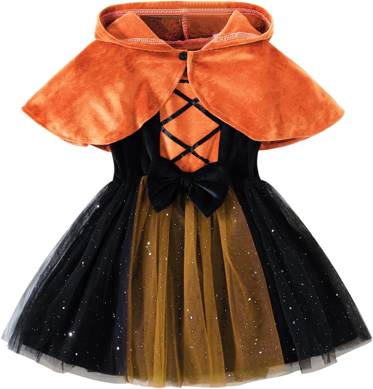 AGQT Toddler Girl Witch Costume Halloween Outfit 2 Piece Set, 1-6T