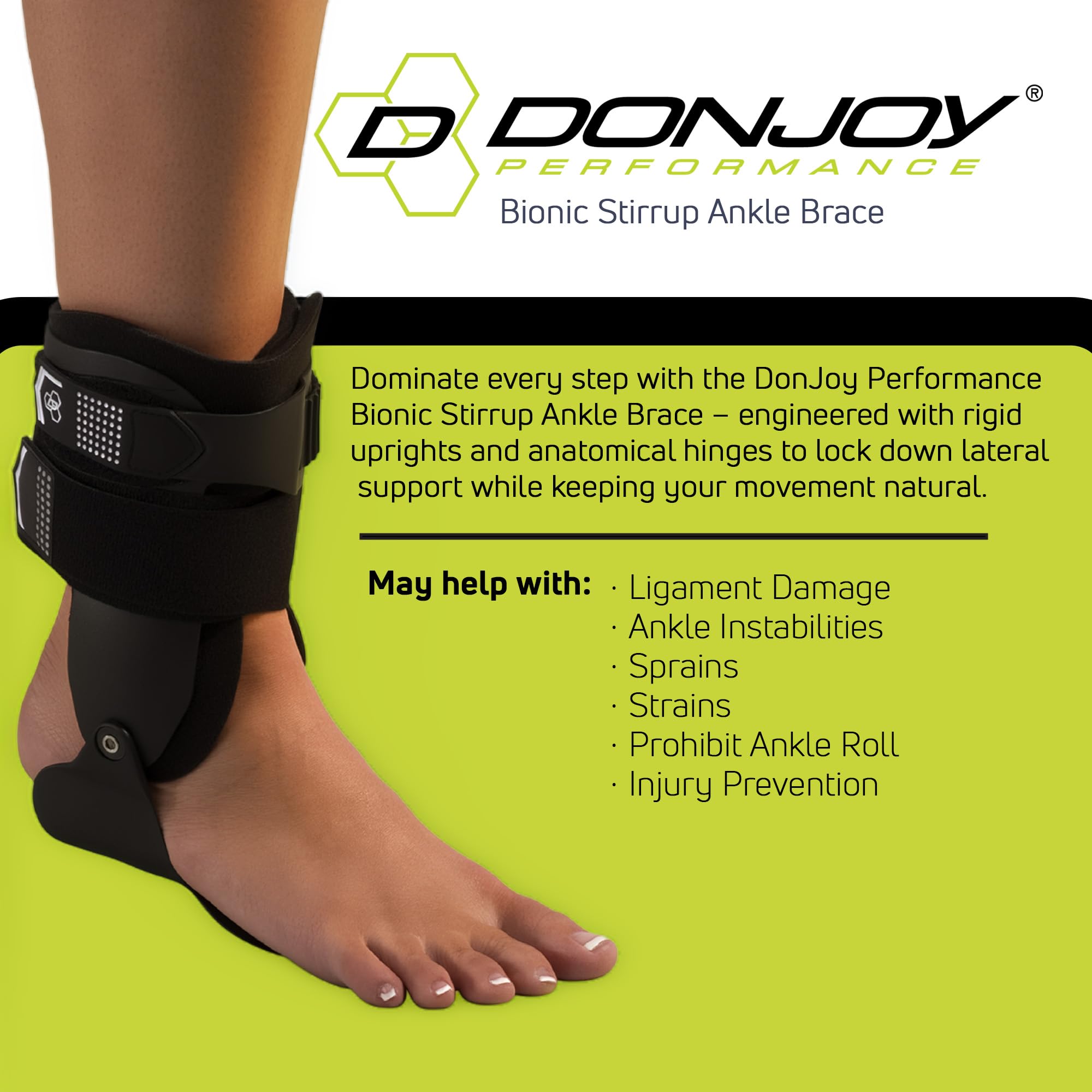 DonJoy Performance BIONIC - Tobillera para estribo: pie derecho, talla S