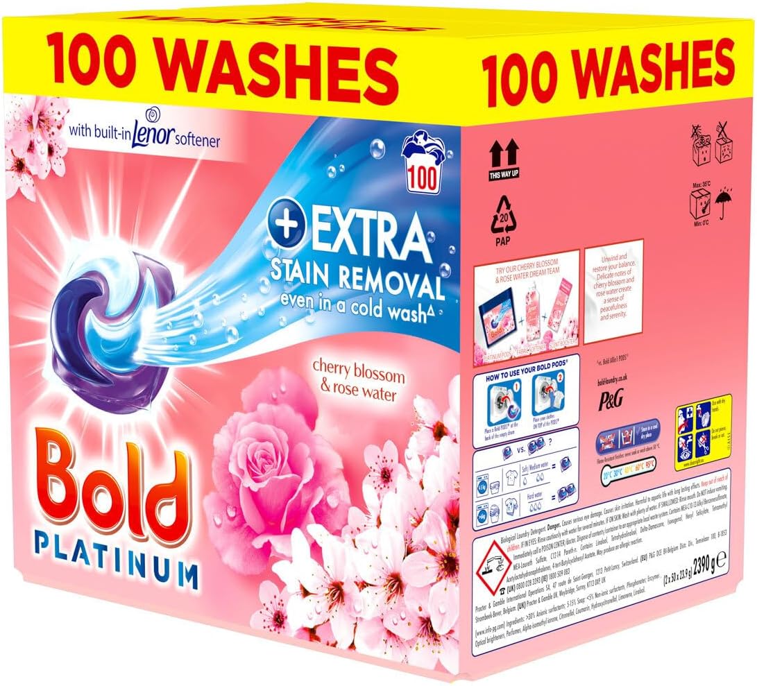 STAR FASHION GLOBAL LTD Bold Platinum Pods Cherry Blossom & Rose Water - 100 Wash