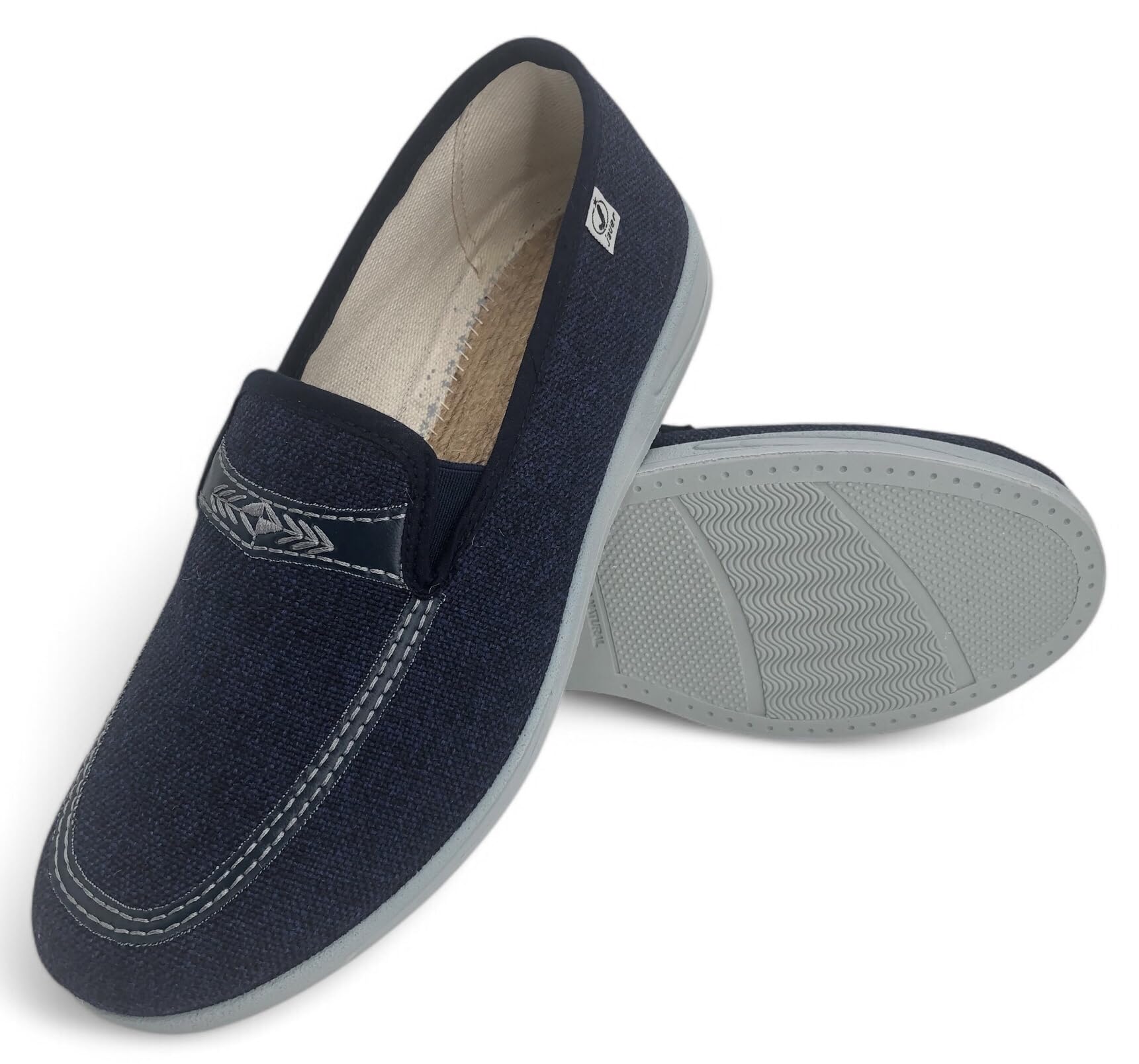 J. Ruiz calzados JR Espadrilles d'été pour homme - Espadrilles en toile - Semelle en caoutchouc - Semelle en jute pour la transpiration - Fabriquées en Espagne