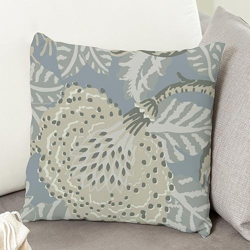 Miniatura 5 de ArogGeld Funda de almohada para sofá, diseño de flores azul aguamarina y beige, estilo chinoiserie, funda de cojín decorativa estilo chinoiserie,