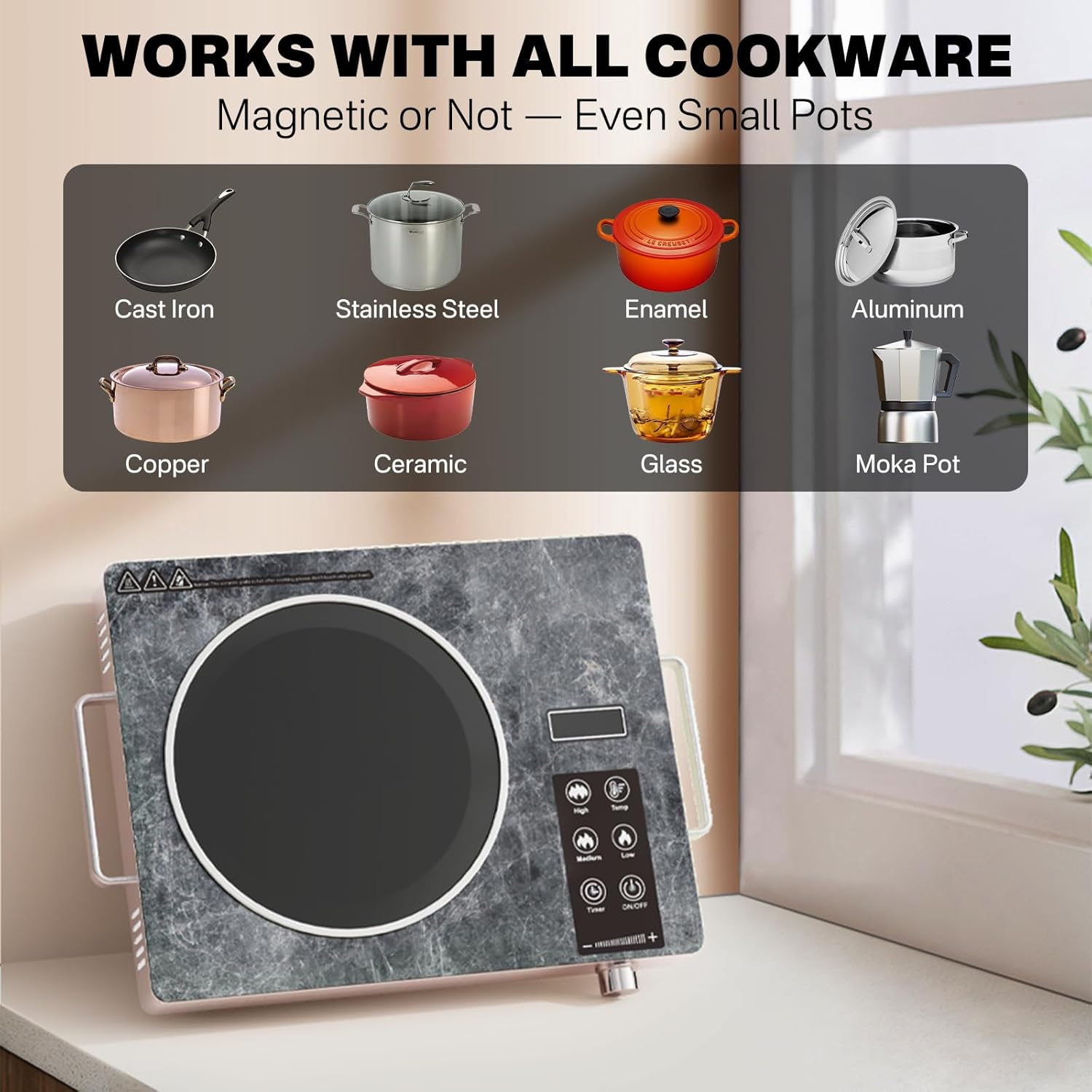 Cookware compatibility for GRACEALL Electric Infrared Stove