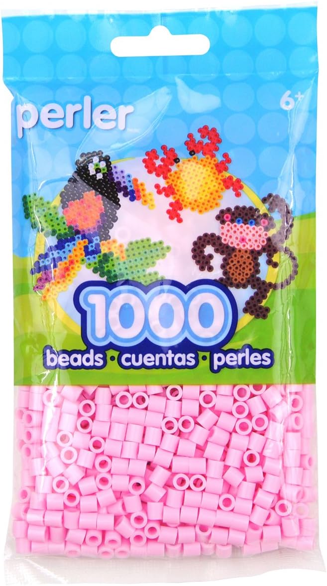 Beads Fuse Beads for Crafts, 1000pcs, Light Pink, Small