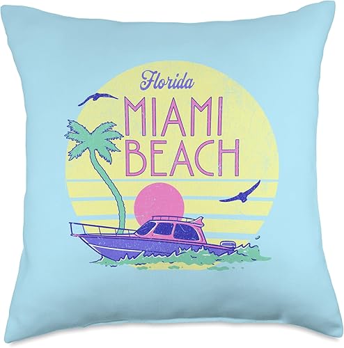 Miami Beach Throw Pillow, 18x18, Multicolor