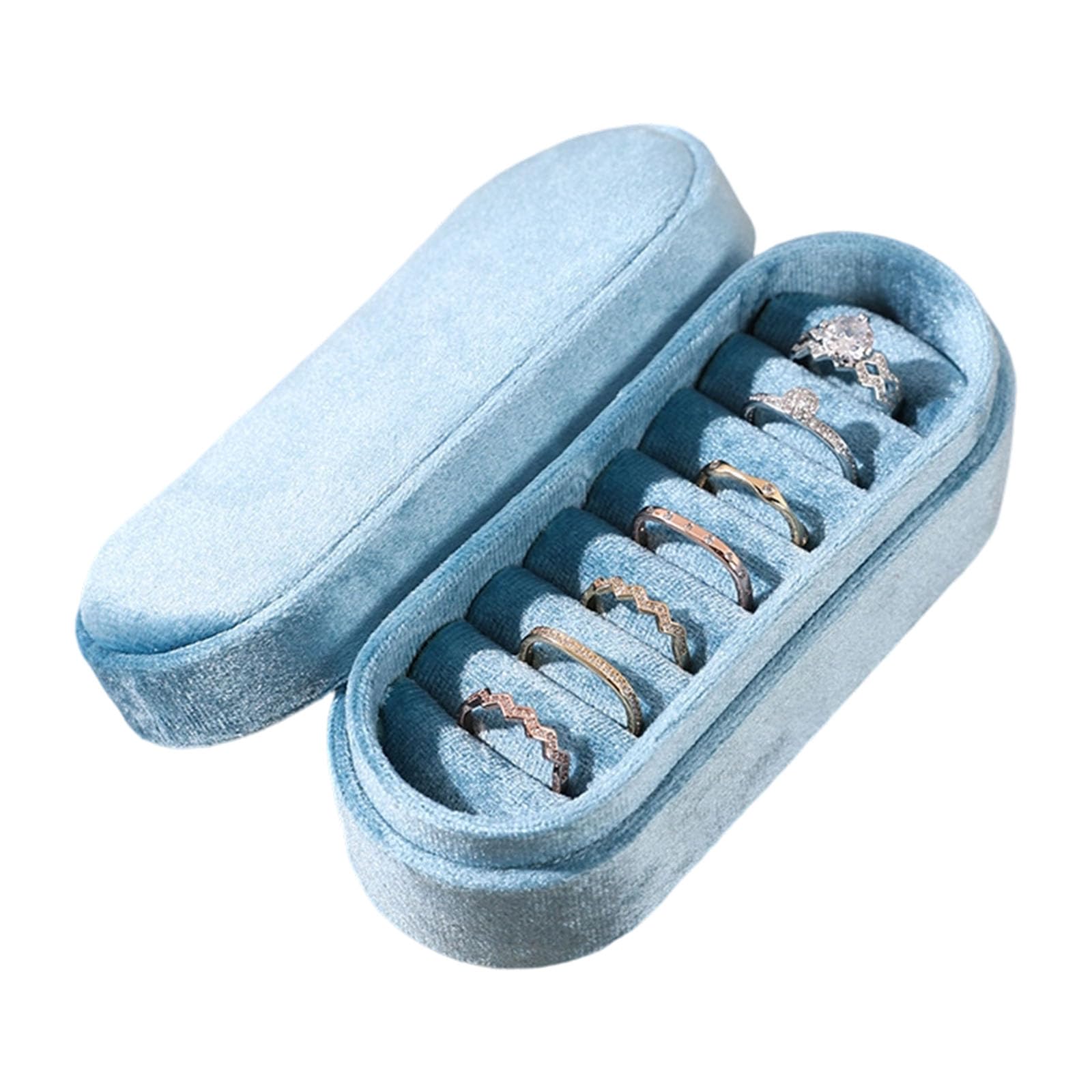 Kaeltsyn Compact Velvety Lined Jewelry Holder Box with Sturdy Construction for Safeguarding Prized Rings and Earrings Hoop Earring Case