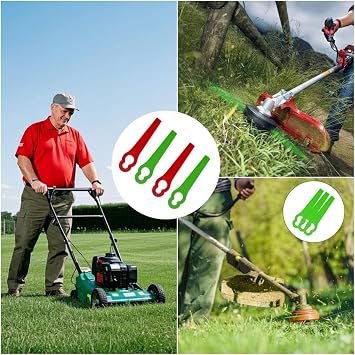 120 Pcs Plastic Grass Trimmer Blades,Red Plastic Grass Trimmer Blades, 83 mm Lawn Mower Cutting Blades, Lawn Mower Accessories Tool Cordless Strimmer (120Pcs)
