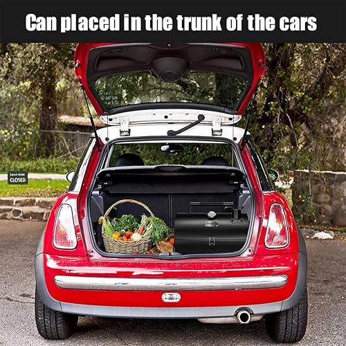 Miniatura 6 de MAISON HUIS Barbacoa de carbón portátil ajustable, multifuncional, metálica, pequeña, para barbacoa, ahumador, para senderismo al aire libre (Negro)